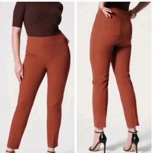 NEW Sz M  Regular Spanx On the Go Slim Straight Ankle Pants Bronze Glow